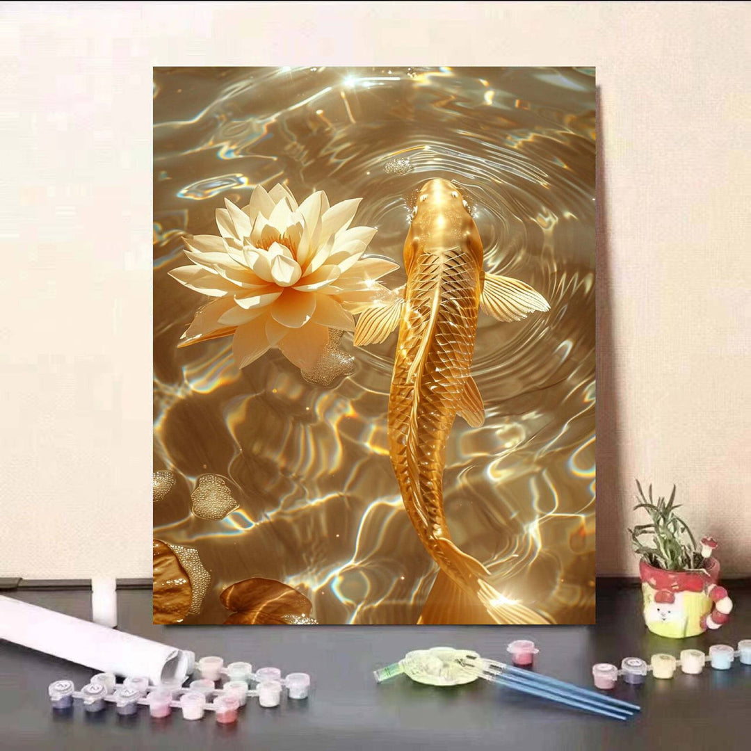 DIY Koi Fish and Water Lily Painting Kit Kalsten