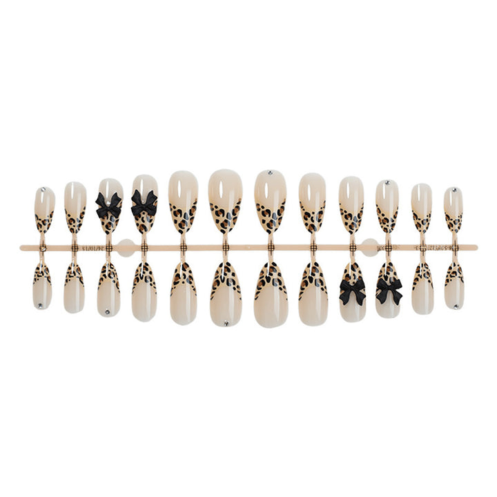 Chic Leopard Print Bow Press-On Nail Set Kalsten