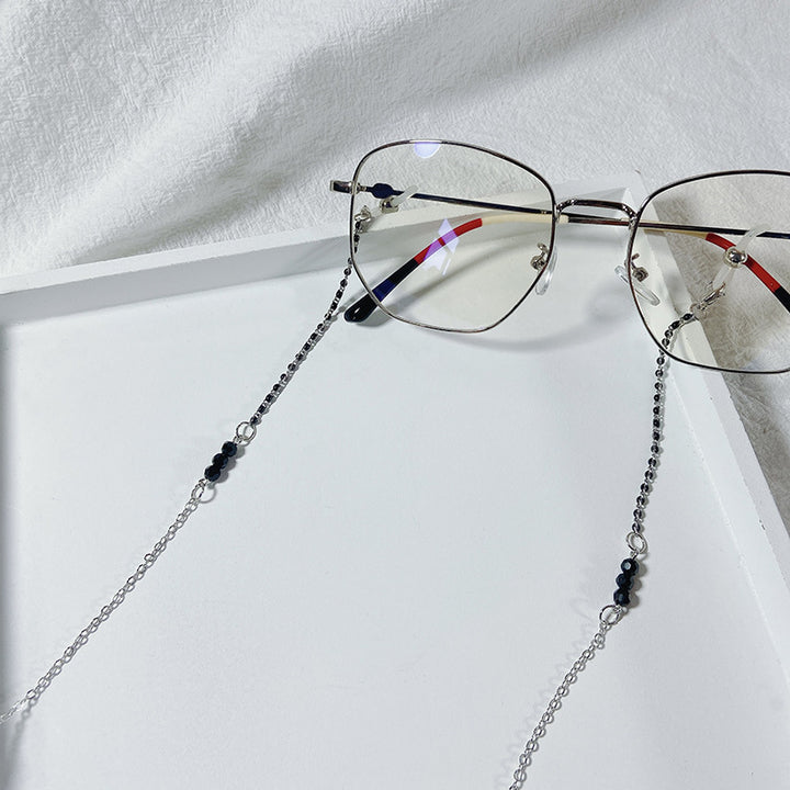 Elegant Glasses Holder Chain with Black Pearls Kalsten