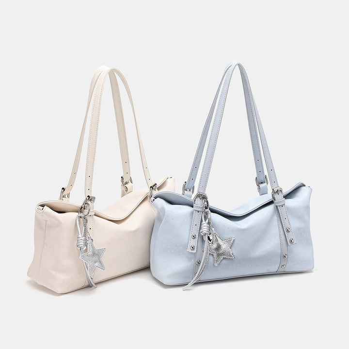 Chic Soft Handheld Tote Bag with Star Charm