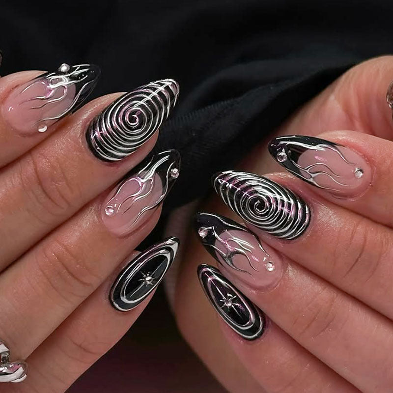 Artistic Stiletto Press-On Nail Art