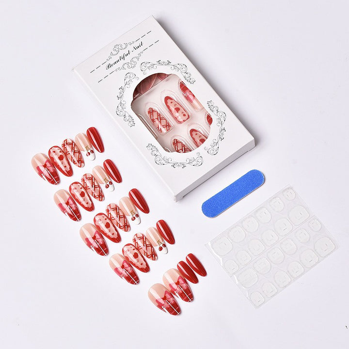 Artificial nail set with playful heart and cherry motifs Kalsten