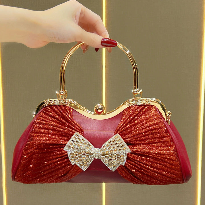 Vintage-Inspired Bow-Accent Evening Handbag