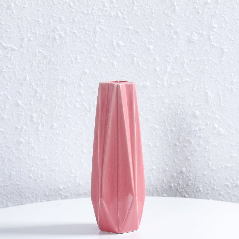 Geometric Faceted Ceramic Flower Vase Kalsten