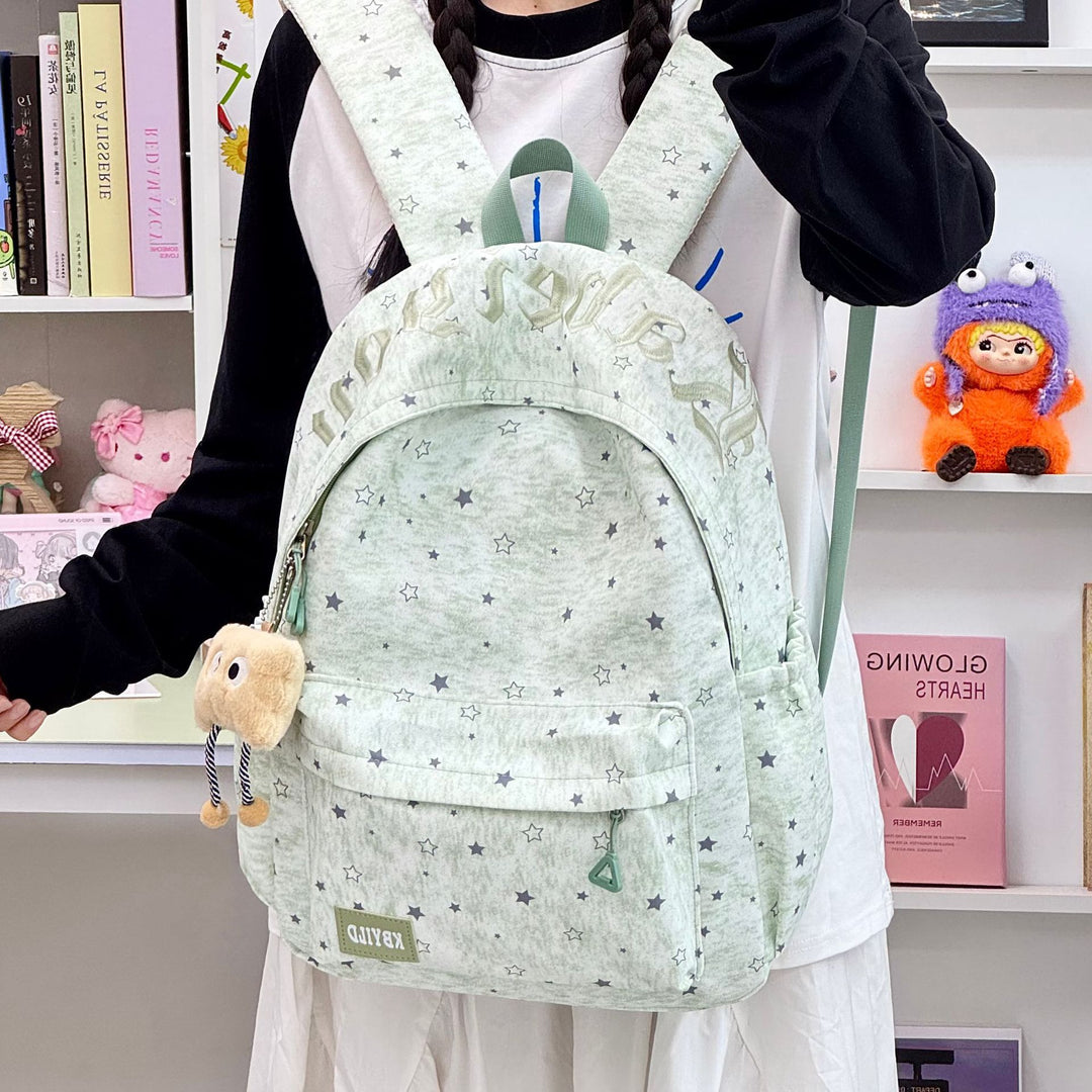 Stylish Star-Embellished Corduroy Backpack Kalsten