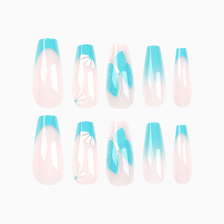 Artful nail art with ombre and flower decorations Kalsten