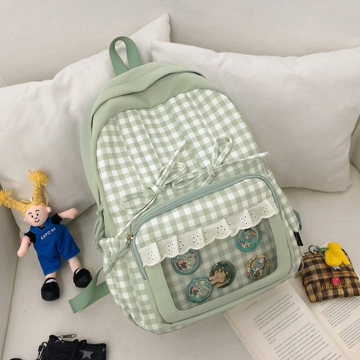 Stylish Plaid Patterned Backpack Kalsten
