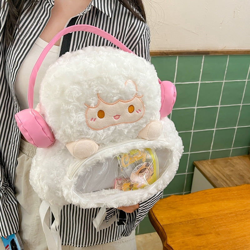 Plush backpack with transparent viewing window Kalsten