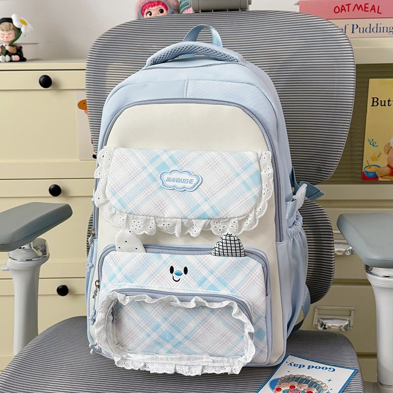 Stylish Multi-Pocket Backpack with Cute Decorative Accents Kalsten