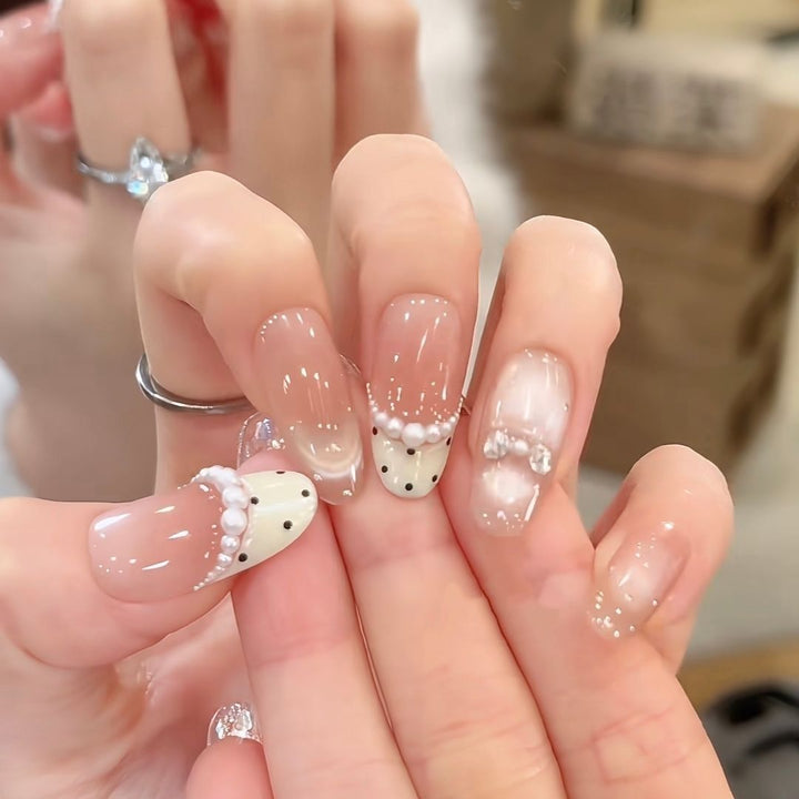 Glamorous Crystal-Studded Stiletto Press-On Nails Kalsten