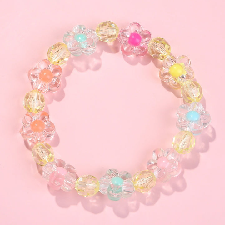 Friendship bracelet with colorful flower motifs Kalsten