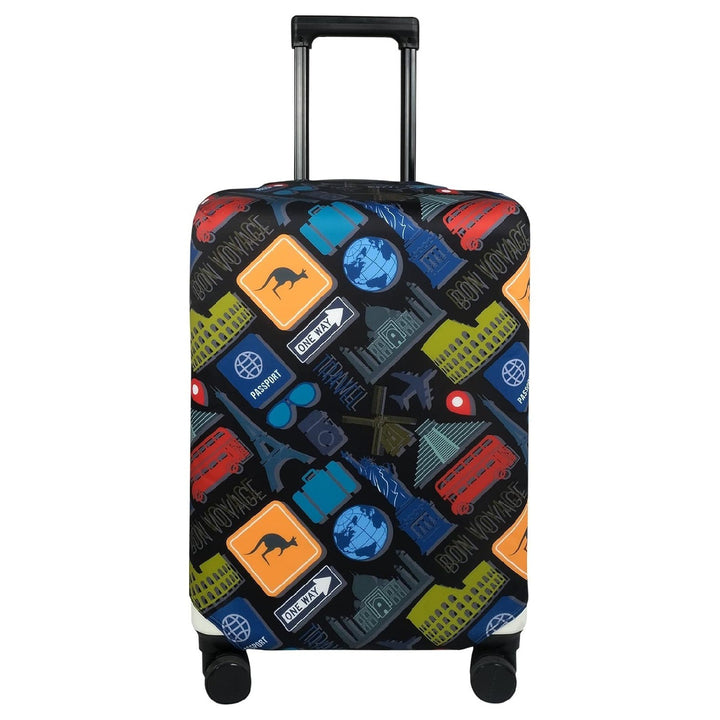 Unisex non-elastic suitcase cover with mandala motif, stretch protective cover for telescopic handle and wheels Kalsten