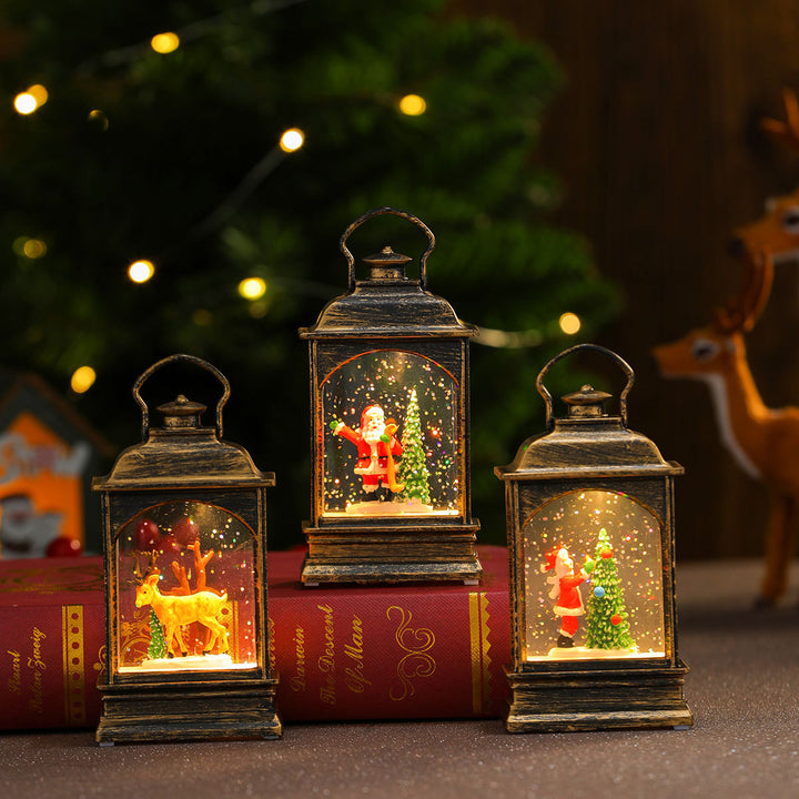 Decorative LED Lantern with Snowman Scene Kalsten
