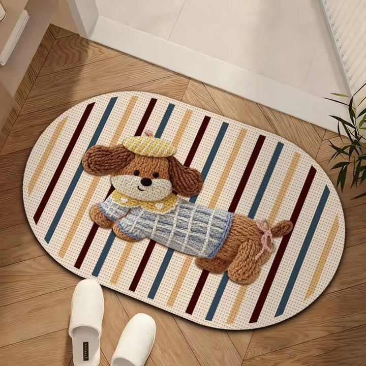 Playful Dog-Themed Area Mat