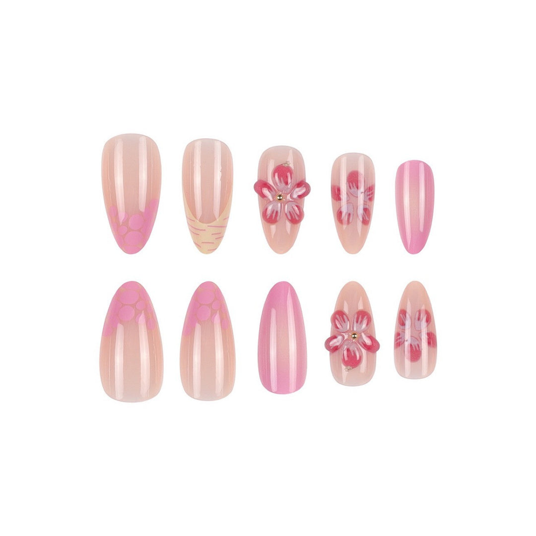 Artistic Floral Stiletto Nail Art