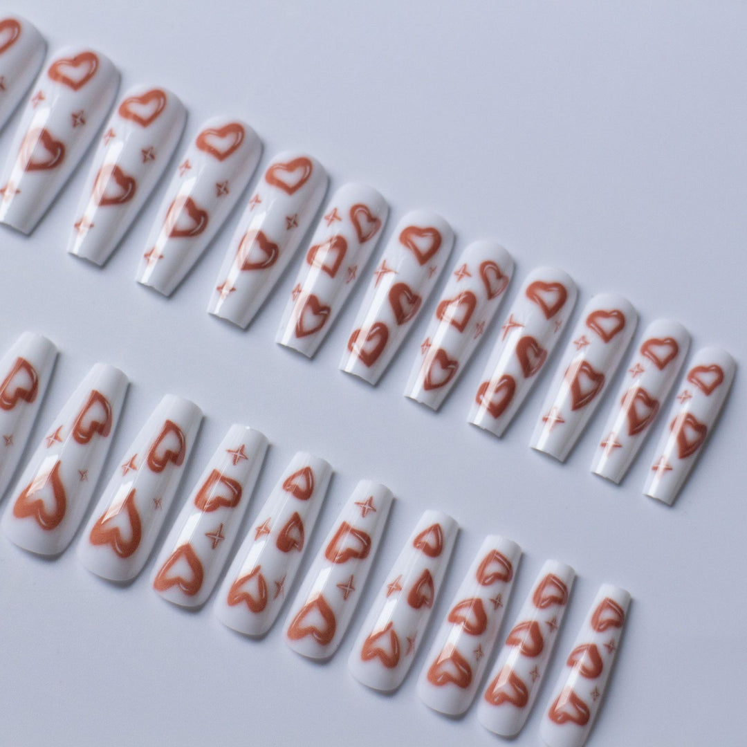 Romantic Heart-Patterned Nail Art Kit