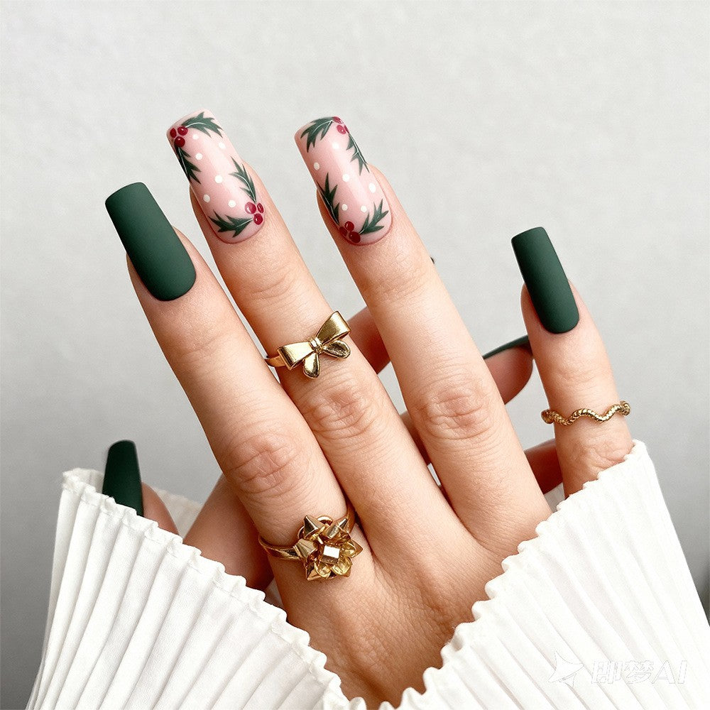 Artificial nail set with festive Christmas design and creative motifs Kalsten