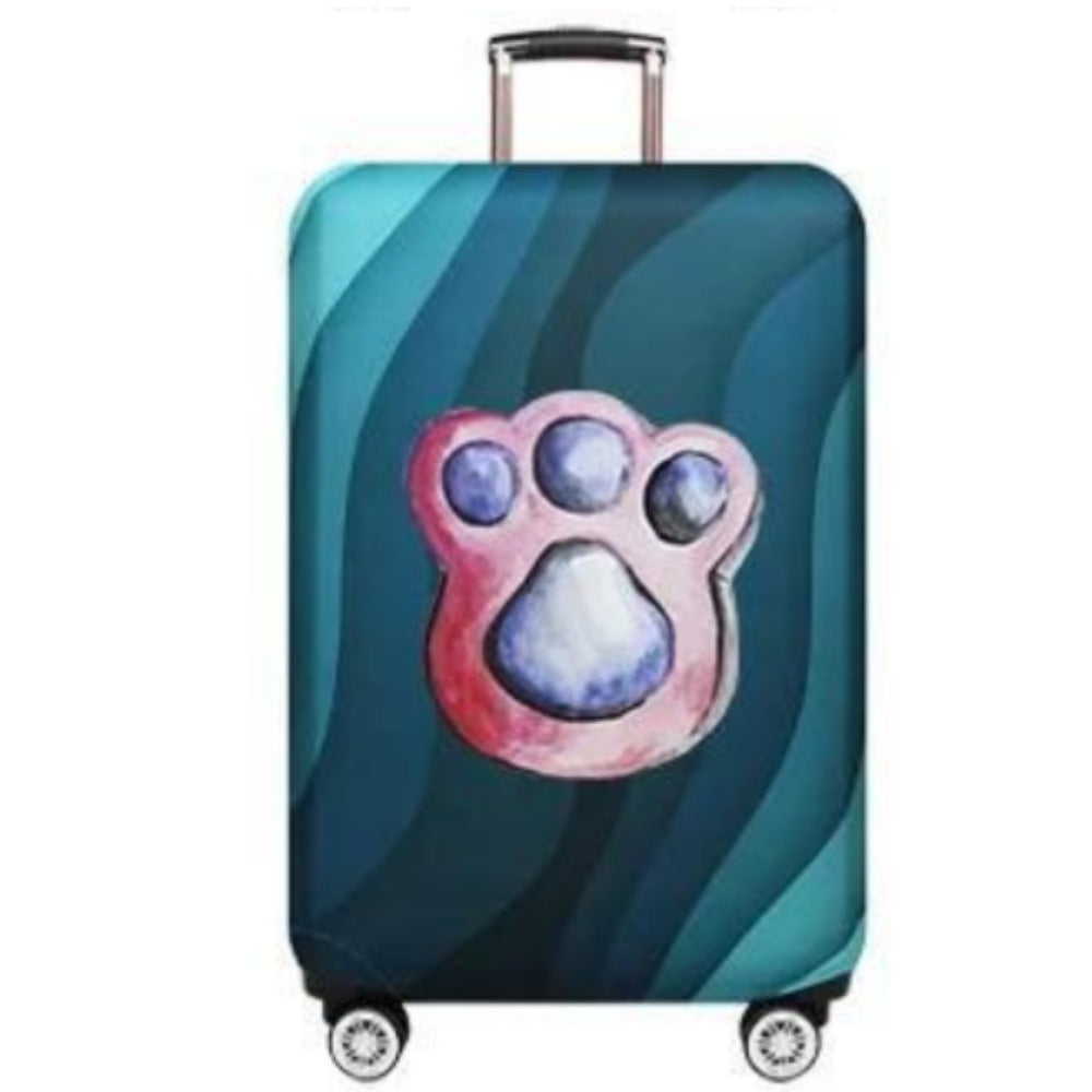 Women's hard-shell suitcase with playful paw print pattern Kalsten