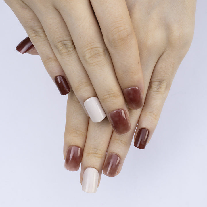 Nail set with elegant gradient and stylish surfaces Kalsten