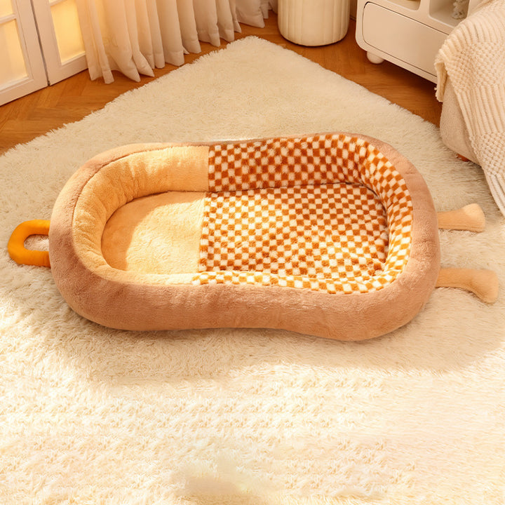 Cozy Checkered Dog Bed