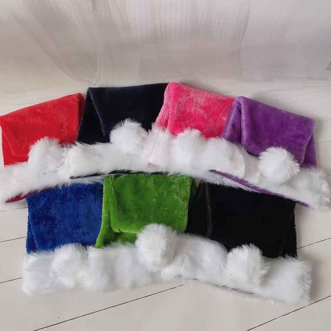 Christmas hat made of plush with luxurious faux fur