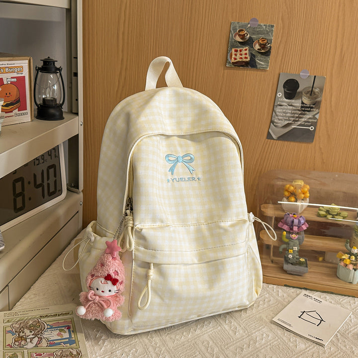 Cute Gingham Pattern Mini School Backpack