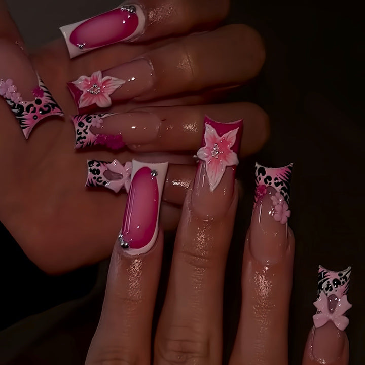 Artistic Floral Press-On Nail Art Set Kalsten