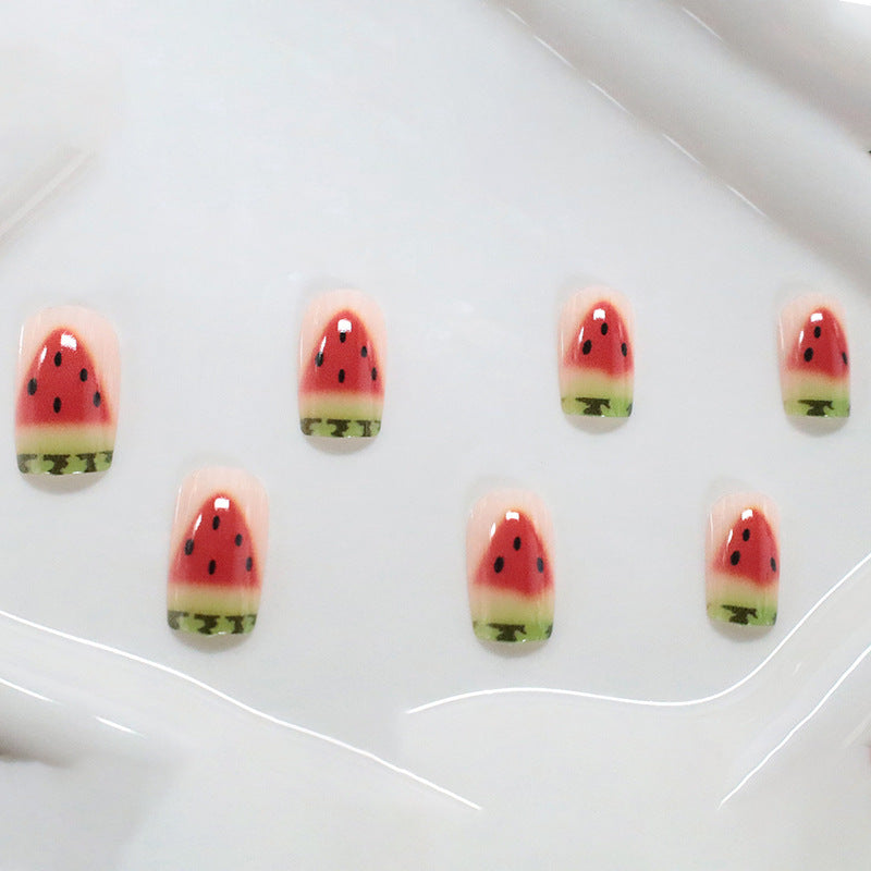 Watermelon-Inspired Nail Art Kalsten