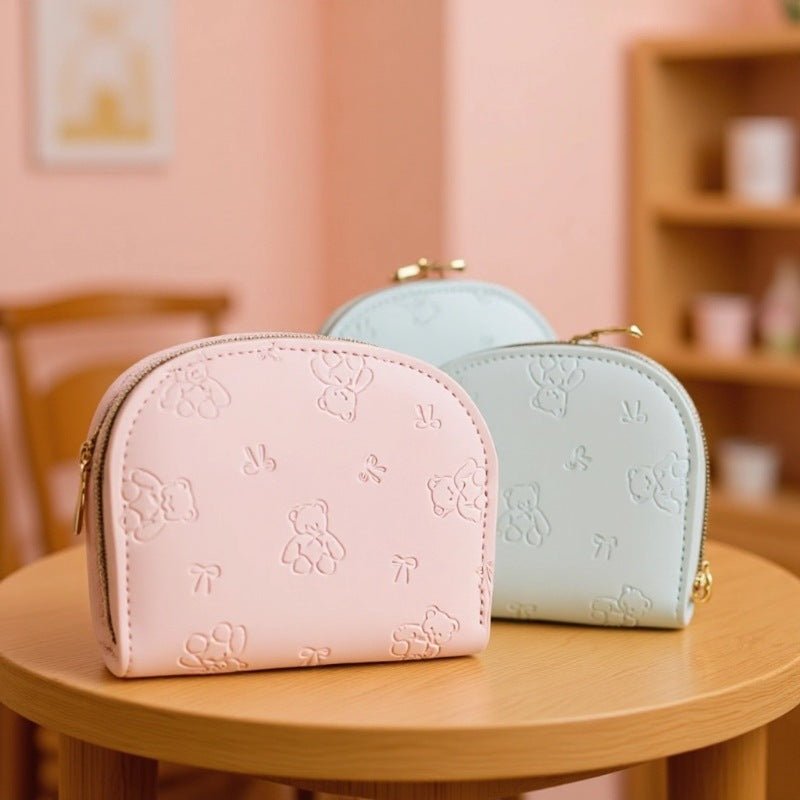 Adorable Bear-Embossed Coin Purse