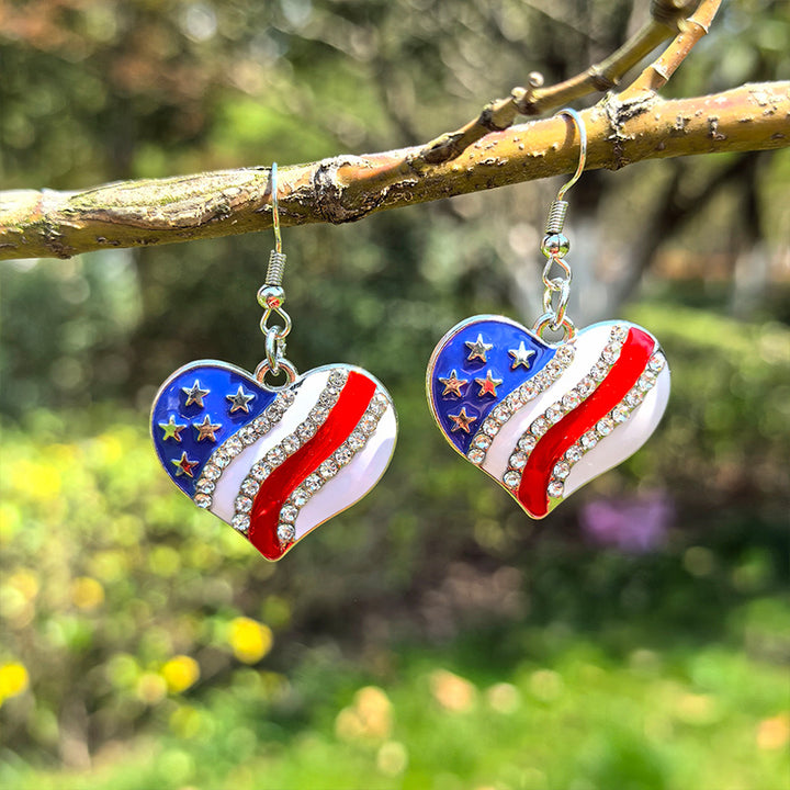 Women's eye-catching star enamel earrings with crystal embellishments and hook clasp Kalsten