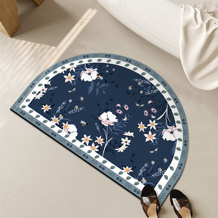 Elegant Floral Design Area Mat for Home