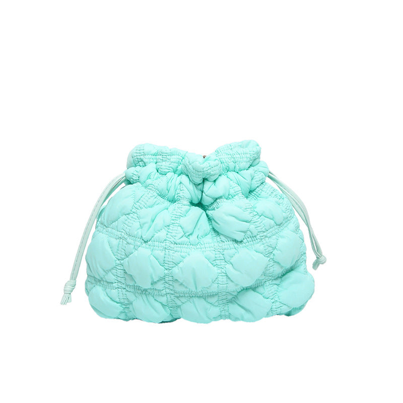 Quilted Drawstring Handbag