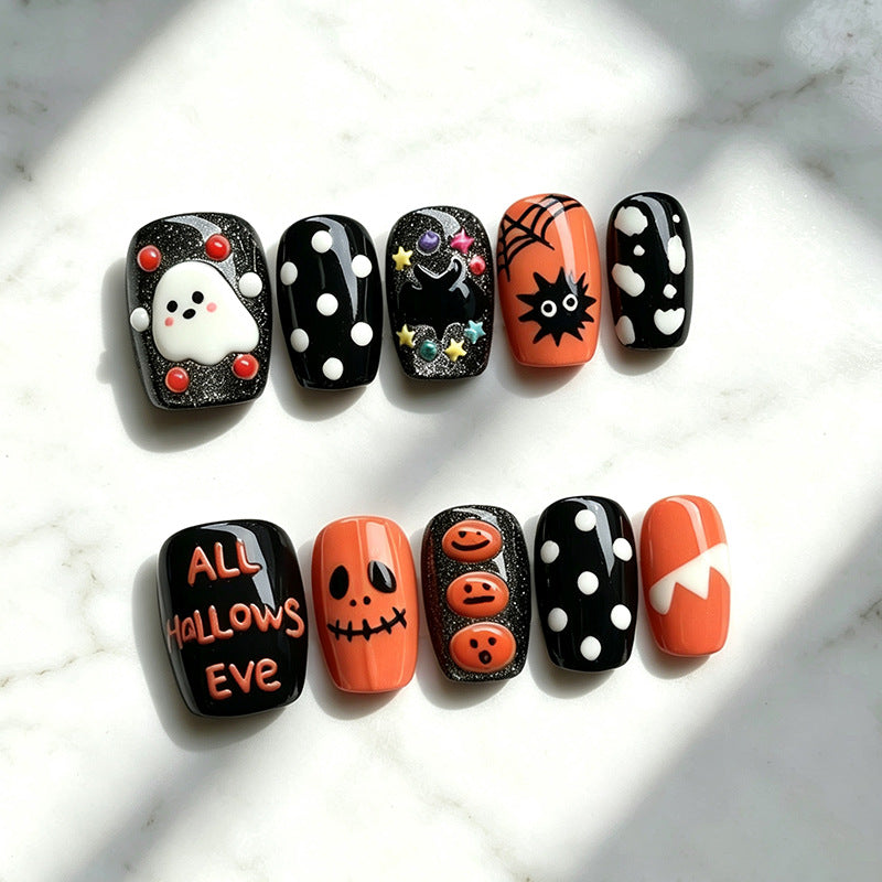 Festive Halloween-Themed Press-On Nail Set Kalsten