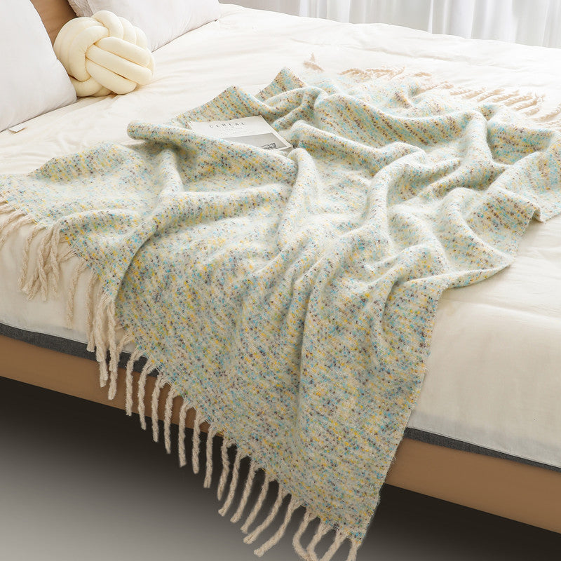 Ladies elegant and cozy blanket with fringes Kalsten