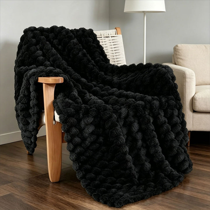 Plush Textured Decorative Throw Blanket
