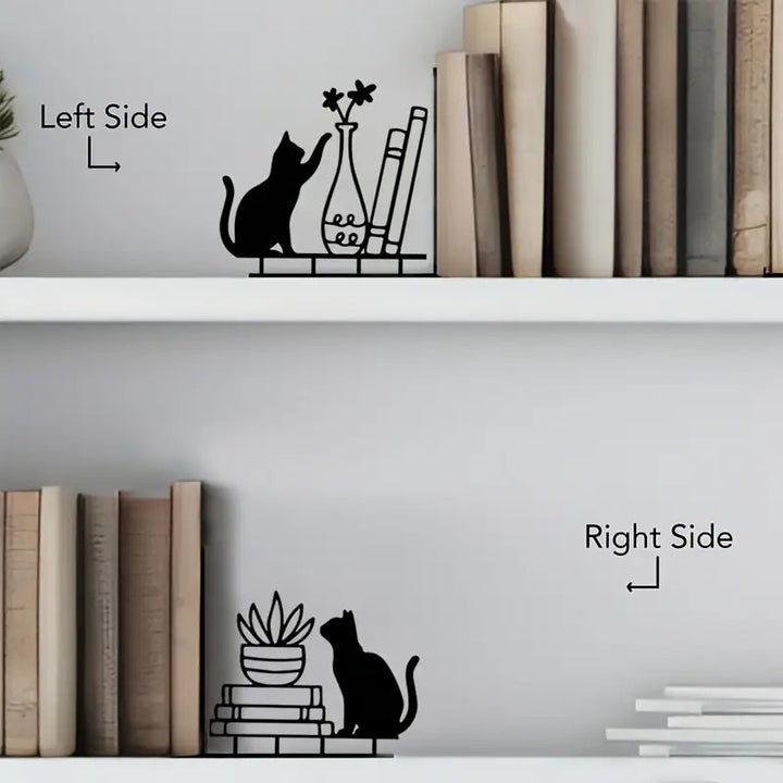 Decorative Cat-Themed Bookends