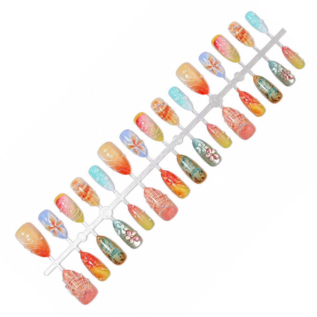 Nail art set with floral and creative designs Kalsten