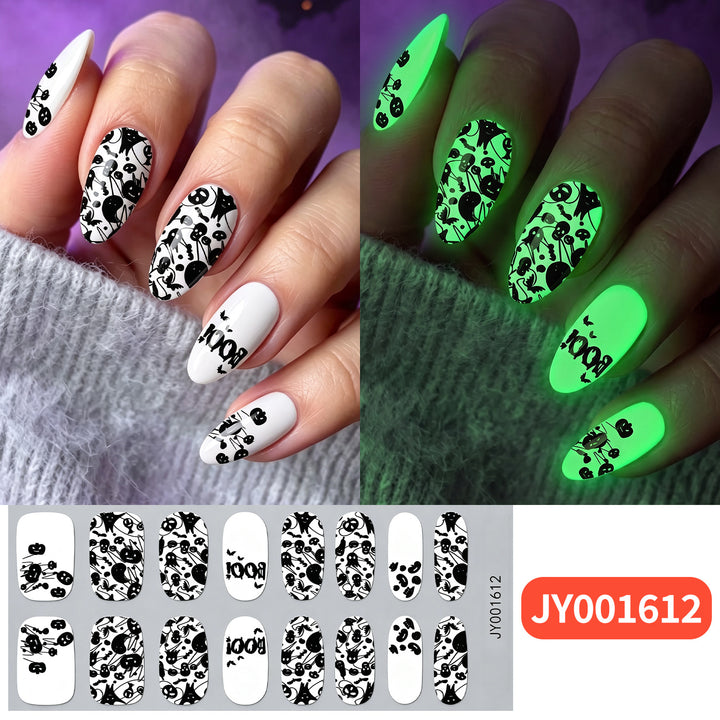 Halloween-Themed Glow-in-the-Dark Nail Wraps