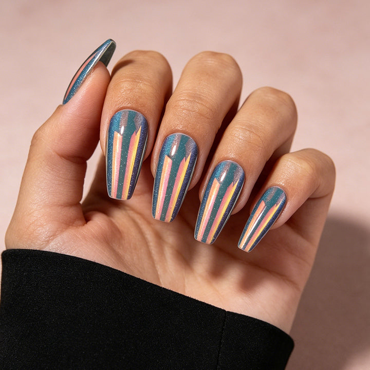 Glossy Long Stiletto Press-On Nails Kalsten