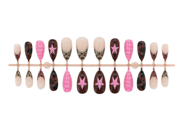 Artificial Nail Set with Creative Animal and Star Motifs Kalsten