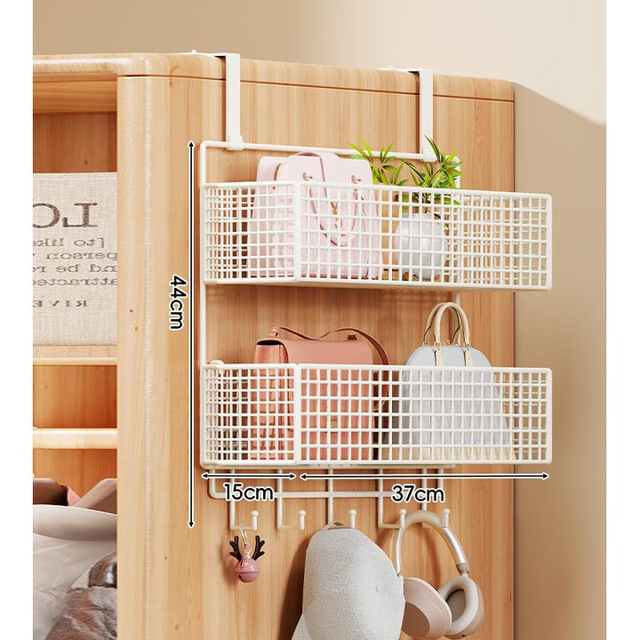 Over-the-Door Multi-Tier Metal Grid Hanging Storage Organizer
