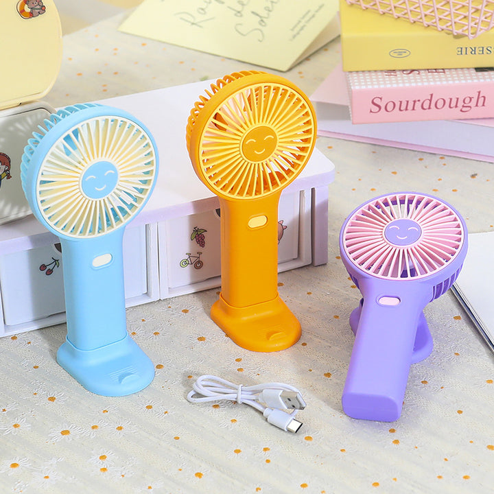 Ladies portable USB hand fan with innovative smiling design Kalsten