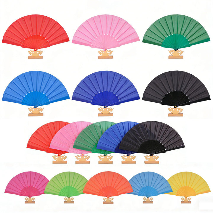 Ladies decorative fan with elegant wooden handle Kalsten
