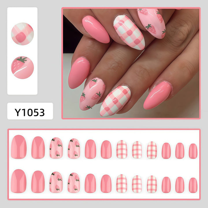 Artificial nails in fresh strawberry design Kalsten