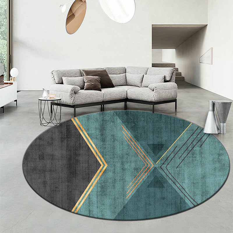 Geometric Patterned Round Area Rug Kalsten