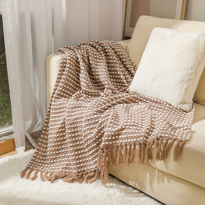 Textured Cotton Throw Blanket Kalsten