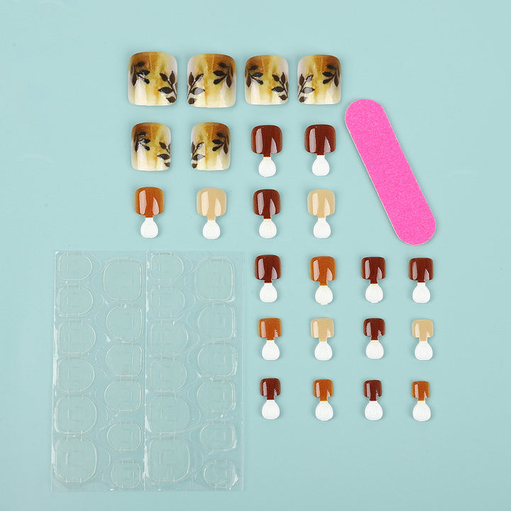 Artificial nail set with flower embossed design Kalsten