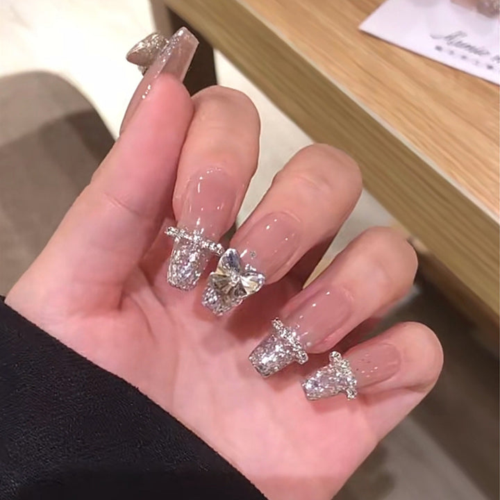 Glamorous Rhinestone Embellished Press-On Nail Set Kalsten