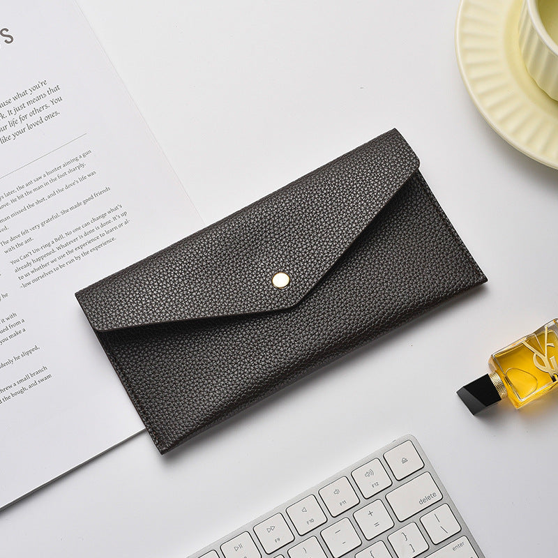 Elegant Textured Leather Clutch Wallet Kalsten