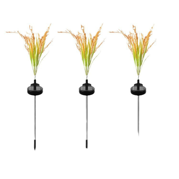 Solar LED Ornamental Grass Pathway Stake Lights With Integrated Solar Panel Kalsten